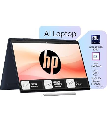 HP Envy x360 2-in-1 AI PC Laptop for Creator, Photographer